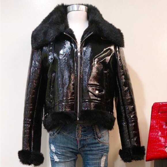 💥HOT ITEM💥PALMER GIRLS X MISS SIXTY Genuine Leather Aviator Jacket - Picture 4 of 16